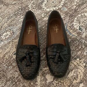 COLE HAAN Country Moccasins Tassel Loafers Woven Italian Leather